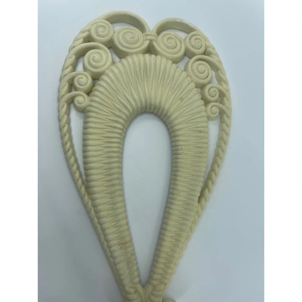 Vtg‎ Burwood Products 70s Wall Sconce Decor Ivory Ornate Swirl 18